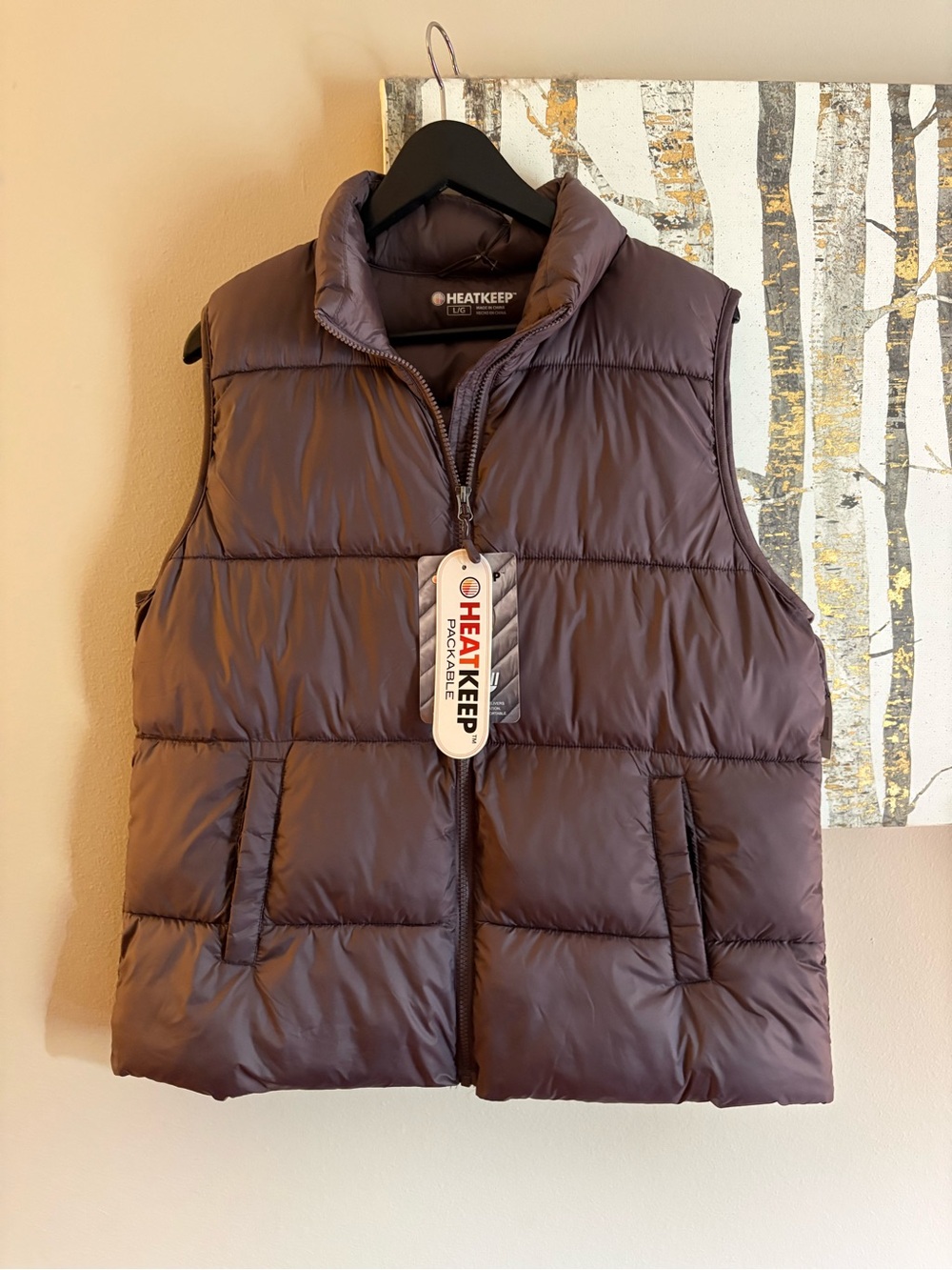 Heatkeep packable quilted vest large